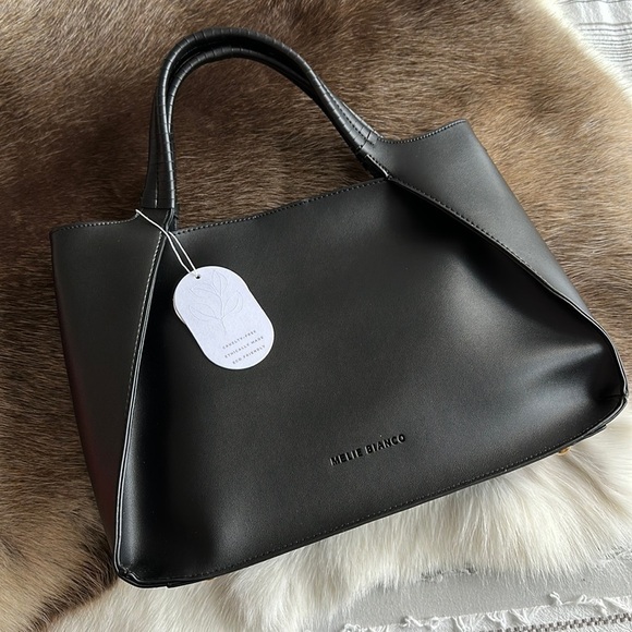 Melie Bianco Handbags - Melie Bianco Megan Recycled Vegan Tote Bag in Black